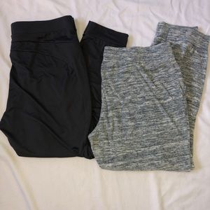 2 Pairs of Joggers Sweatpants XL Womans Terry & Polyester Stretch Recycled